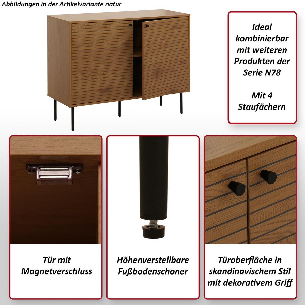 SIDEBOARD Dunkelbraun - Dunkelbraun, Holz (110/86/40cm) - MCW