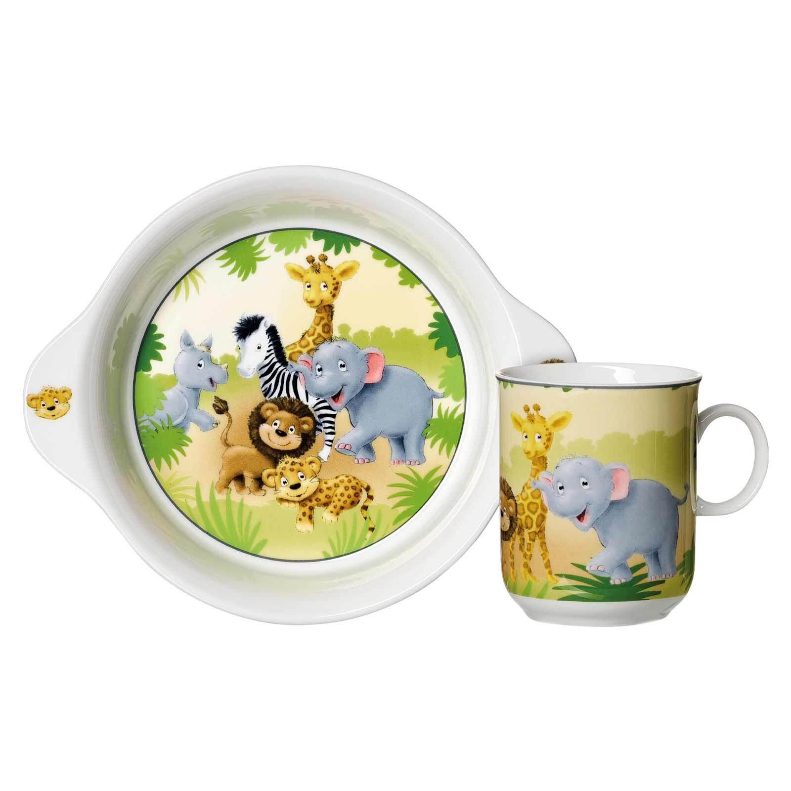 KINDERSET Afrikatiere bunt 2-tlg. - Multicolor, Keramik (19/9.5/19.2cm) - Ritzenhoff Breker