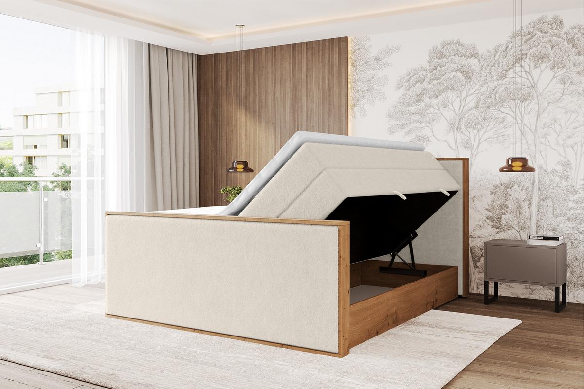 BOXSPRINGBETT LOLLI9 -Z-KING 140x200 - H3/H4 Hellbeige - Sandfarben, Holzwerkstoff (140/200cm) - ALTDECOR