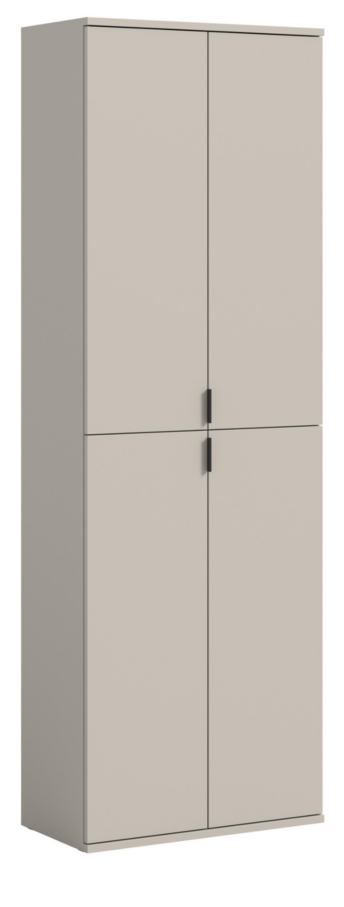 GARDEROBENSCHRANK Kaschmir 61 x 193 cm, Flurschrank mit 9 Fächern - Kaschmir/Schwarz, Holzwerkstoff/Metall (61/193/34cm) - Inn.Furn