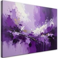 LEINWANDBILDER, Violett Komposition modern abstrakt - Lila, Textil (45/30cm) - Feeby