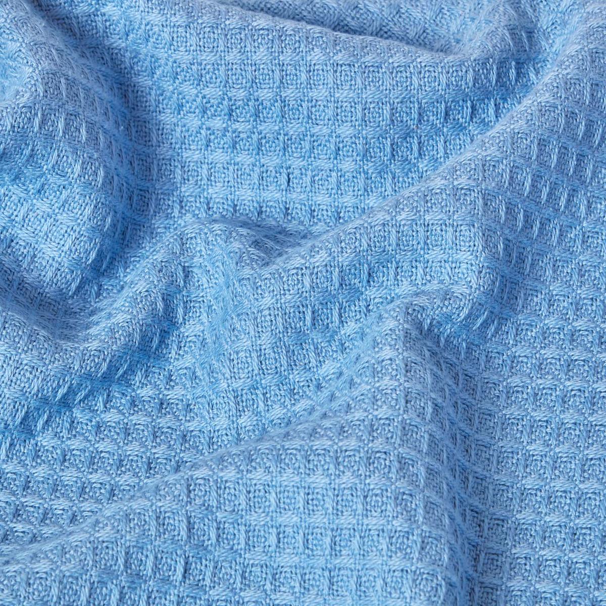 BIO-WOHNDECKE Waffelpiqué 180/230 cm - Blau, Textil (178/228cm) - Homescapes