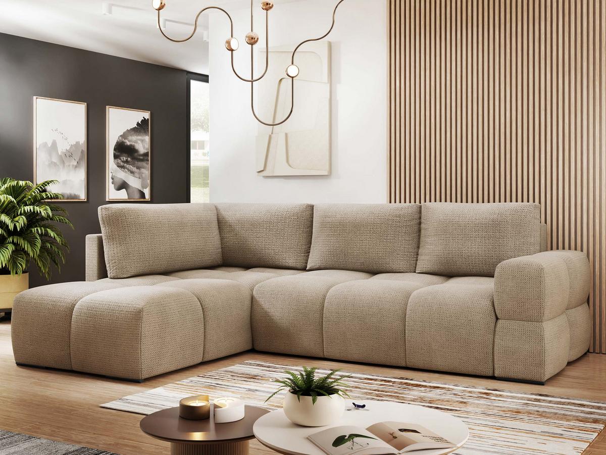 ECKSOFA Taremi - Beige/Schwarz, Holz/Kunststoff (267/185cm) - MIRJAN24