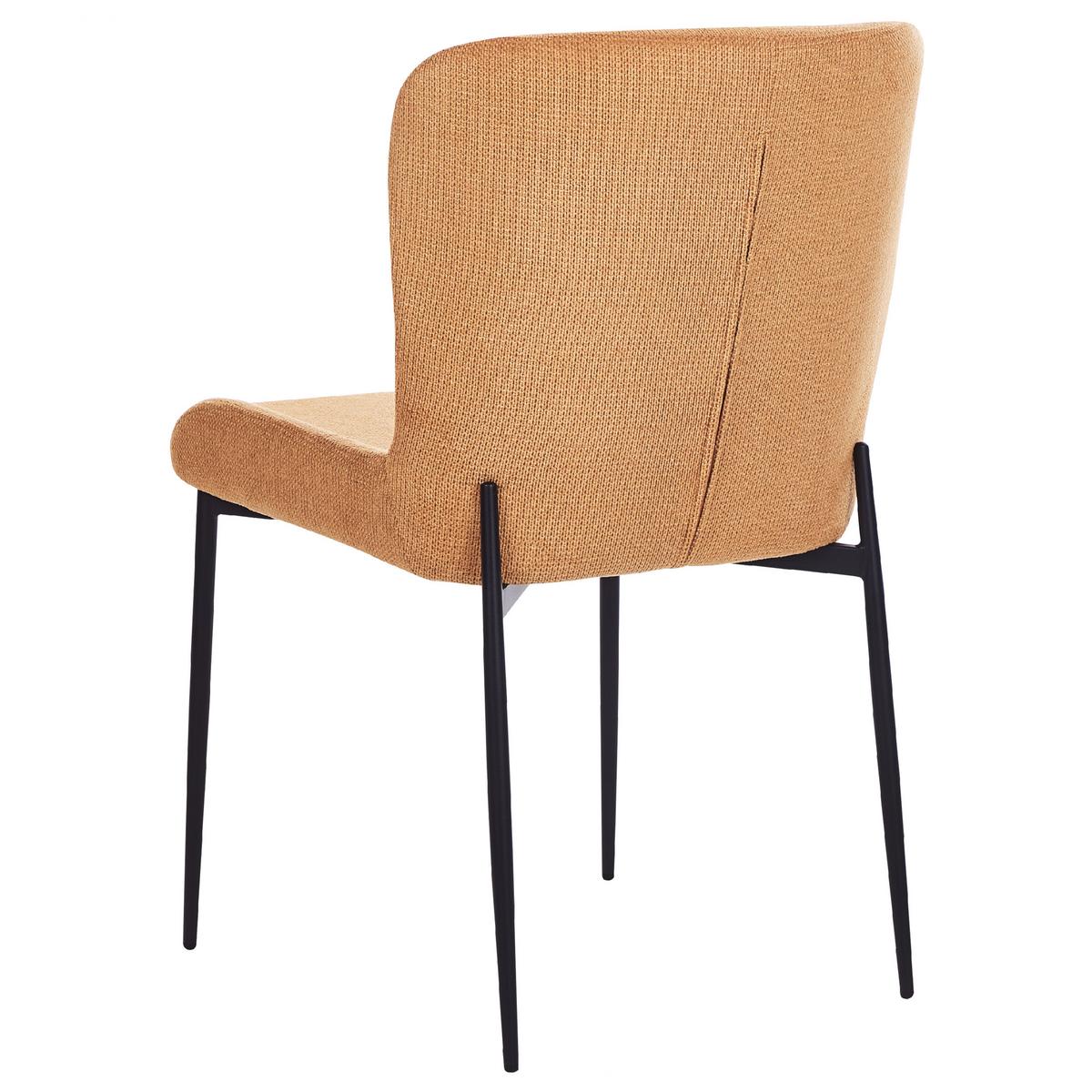ESSZIMMERSTUHL 2er-Set Polsterbezug Orange Ada - Orange, Textil/Metall (49/82/48cm) - Beliani