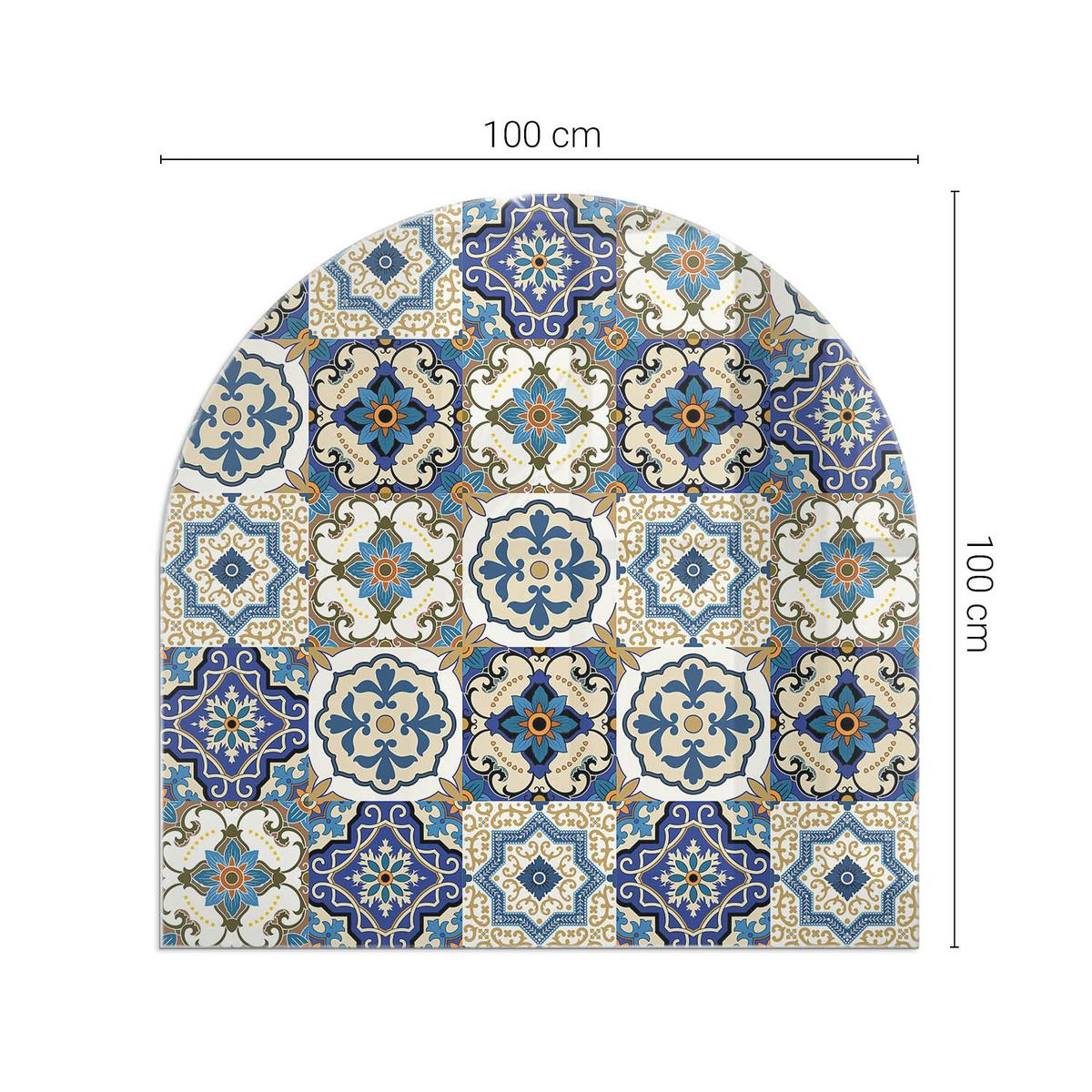 GLASPLATTE für Kamin 100x100 cm - Blau, Glas (100/100/0.4cm) - TULUP
