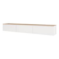 TV-LOWBOARD SELIA hängend 200 cm Weiß / Handgefertigte Eiche - Weiß, Holzwerkstoff (200/28.5/35cm) - Idohome