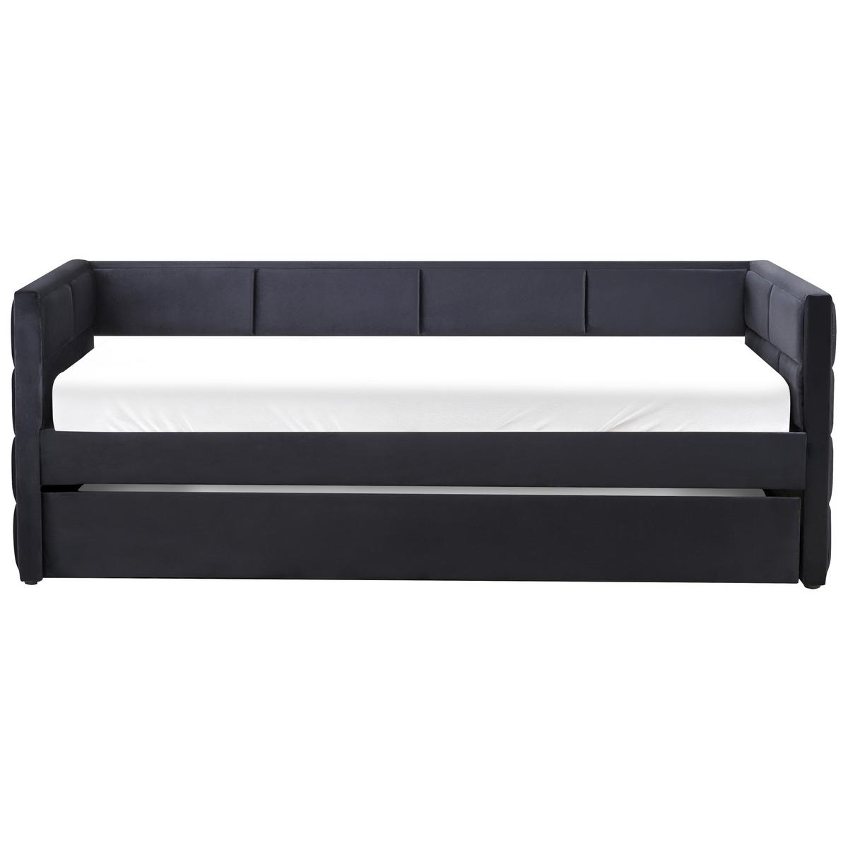 AUSZIEHBETT 90x205 cm Schwarz Chavonne - Schwarz, Textil (90/205cm) - Beliani