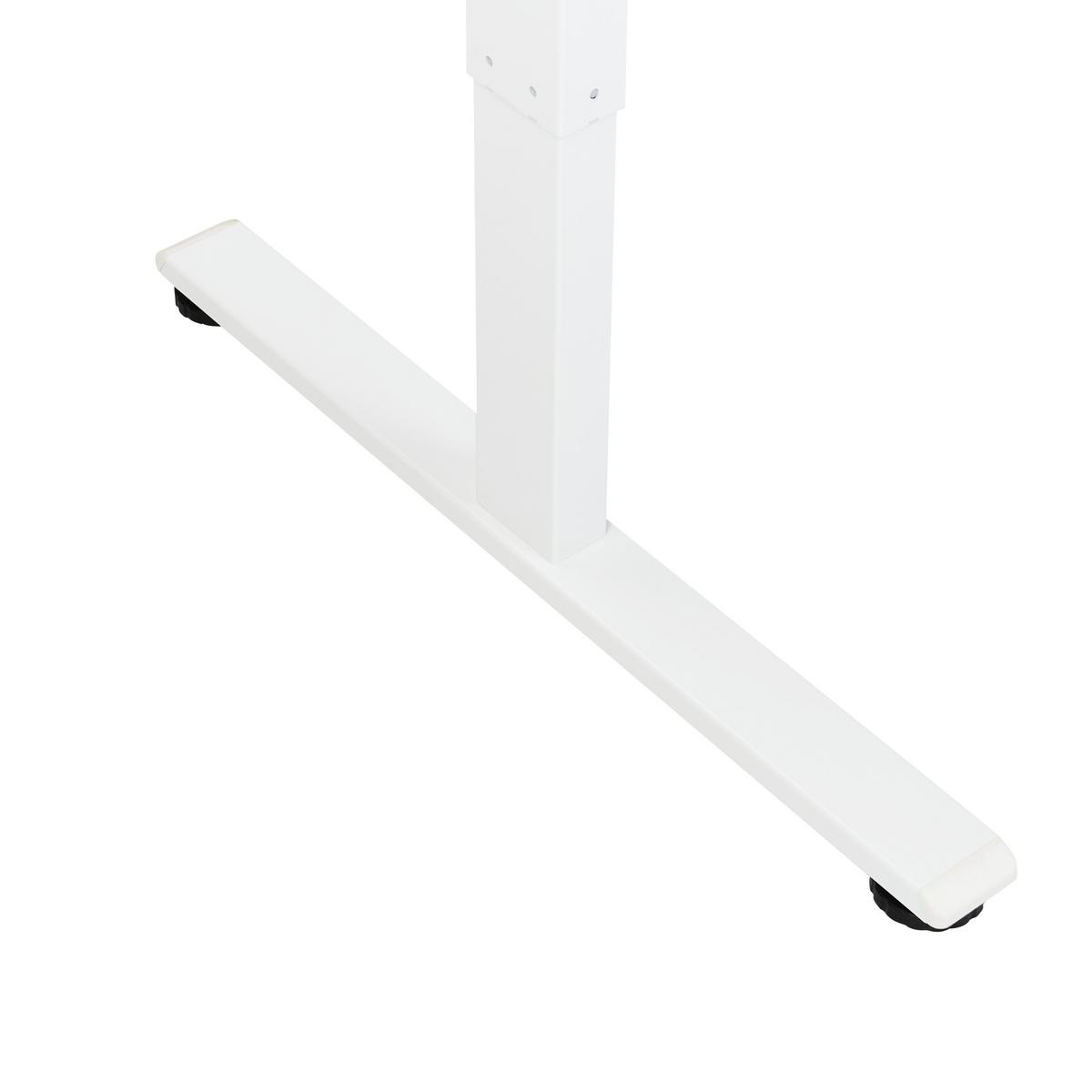 ECKSCHREIBTISCH elektrisch höhenverstellbar 160/109 cm Weiß linksseitig Destines - Weiß, Holzwerkstoff/Metall (109/160/60cm) - Beliani