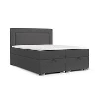 BOXBETT Lontano 140/200 cm Anthrazit im Megan Stoff - Chromfarben/Anthrazit, Holz/Holzwerkstoff (140/200cm) - AltaBeds