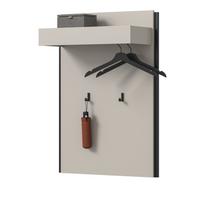 GARDEROBENPANEEL Kaschmir 75 x 106 cm, Wandgarderobe mit Kleiderstange - Kaschmir/Schwarz, Holzwerkstoff (75/106/30cm) - Inn.Furn