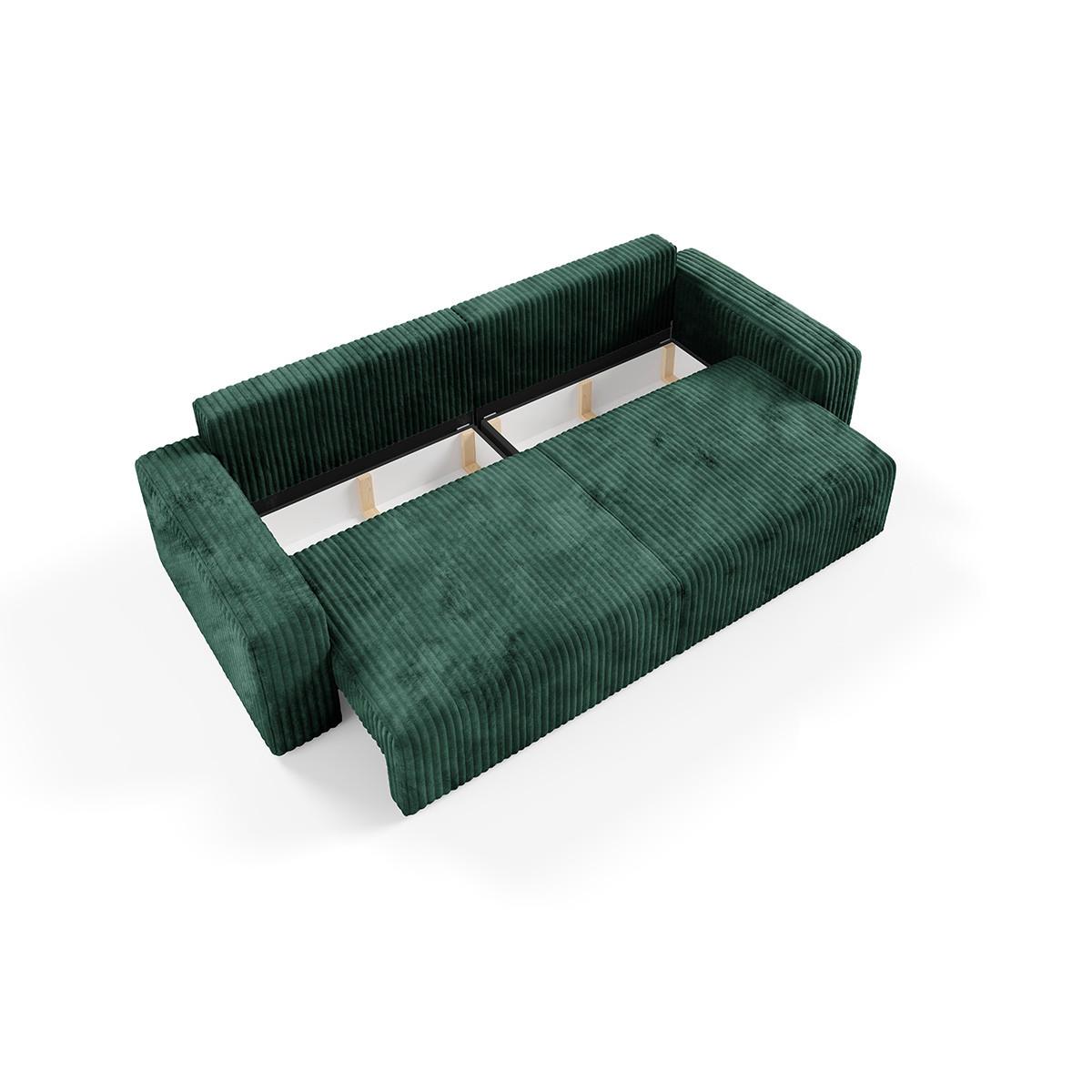 SOFA Angela 3 Sitzplätze Tannengrün - Grün, Holz (252/86/105cm) - Petits-meubles