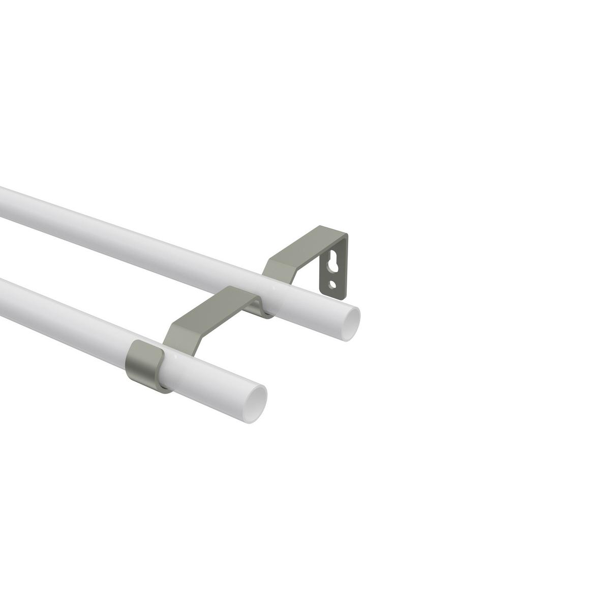 TRÄGER FÜR GARDINENSTANGEN 16 mm Ø, Olymp 2-läufig, Chrom matt - Nickelfarben, Metall (14.4/4.4/1.6cm) - INTERDECO