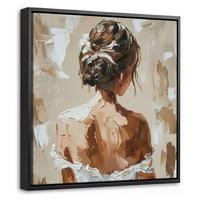 LEINWAND Bilder mit Rahmen - Frau - Farbe - Abstrakt - Beige - Modern - 20x20 - Sandfarben, Textil (20/20cm) - MuchoWow