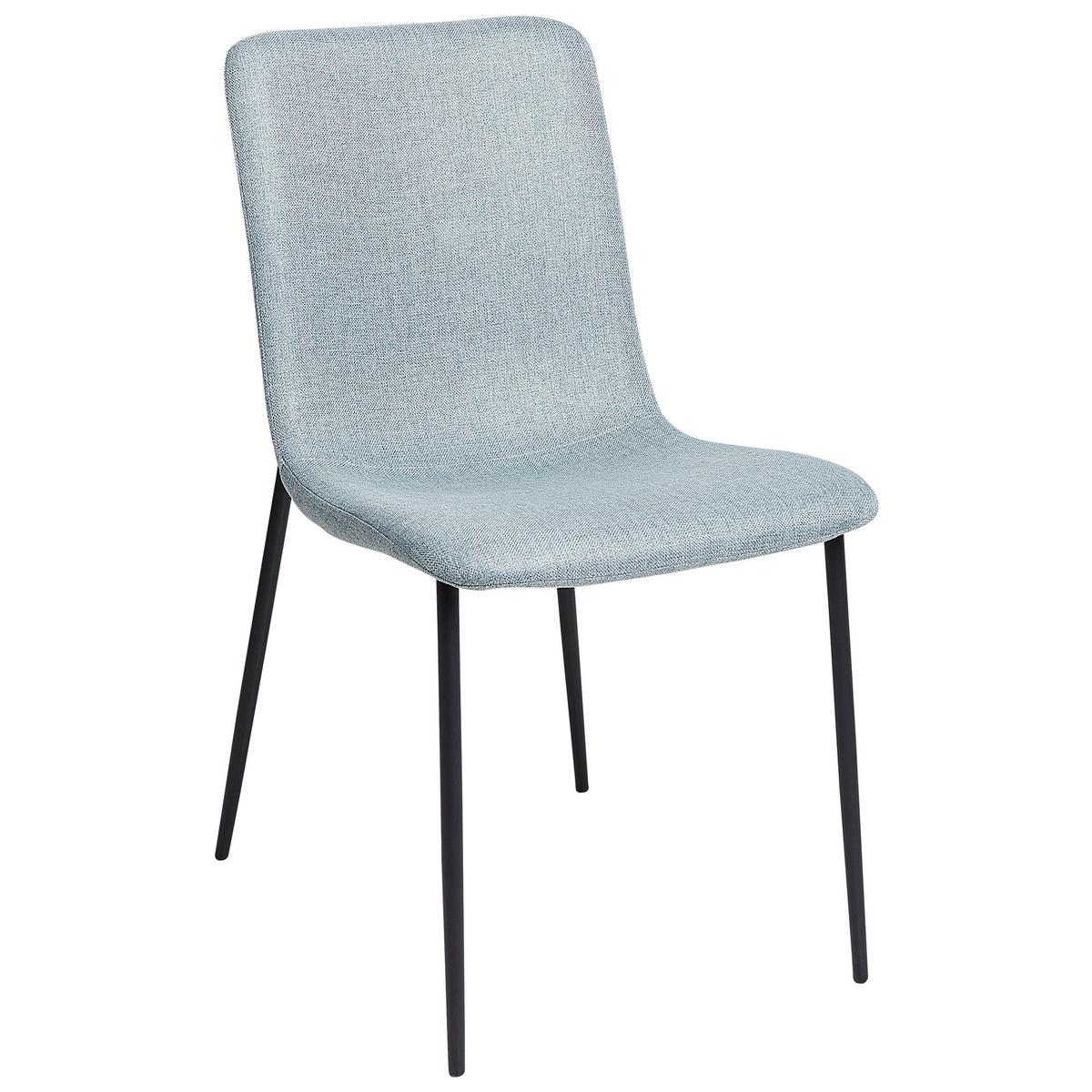ESSZIMMERSTUHL 4er-Set Hellblau Glendive - Schwarz/Hellblau, Textil (44/81/65cm) - Beliani
