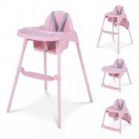 KINDERHOCHSTUHL aus Metall rosa - Pink, Metall (56/56.5/46cm) - COSTWAY