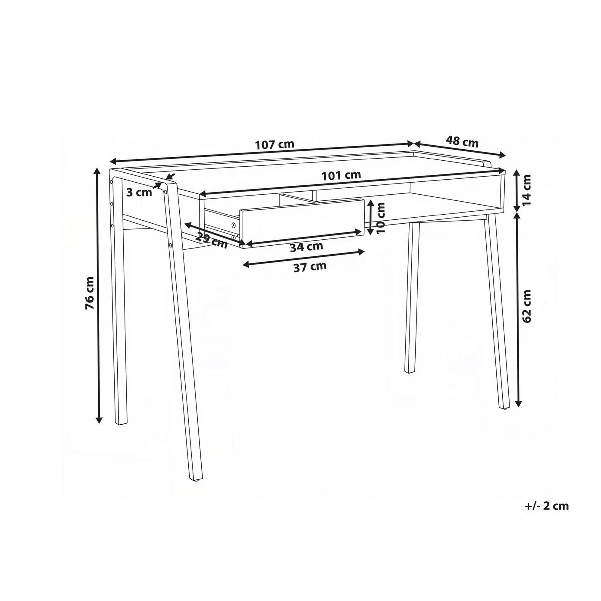 SCHREIBTISCH Weiß 107/48 cm Kofoten - Weiß, Holzwerkstoff (48/107/76cm) - Beliani