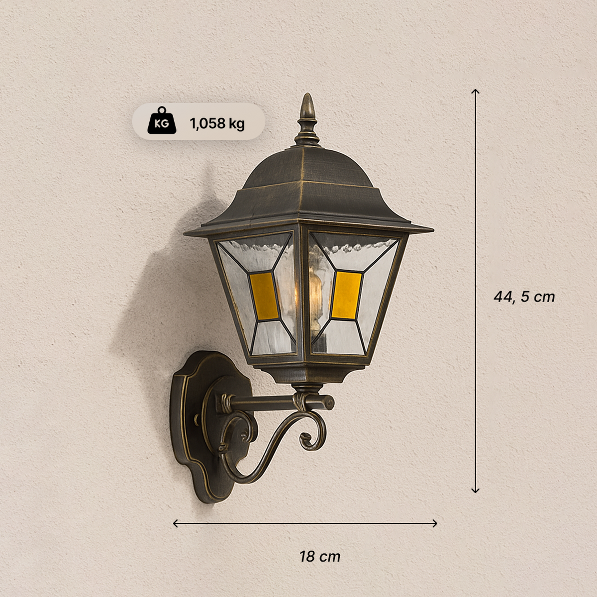 AUSSENWANDLEUCHTE Janel 90981A86 - Schwarz, Metall (18/44.5/25.5cm) - Brilliant