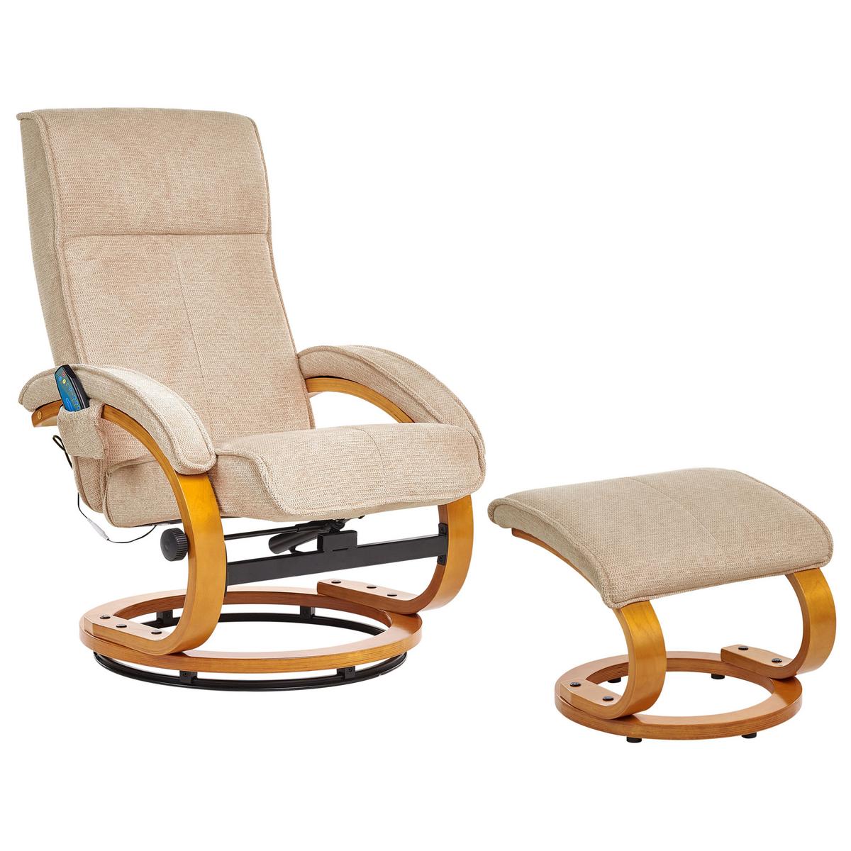 MASSAGESTUHL Beige Hero - Beige/Braun, Textil (51/102/80cm) - Beliani