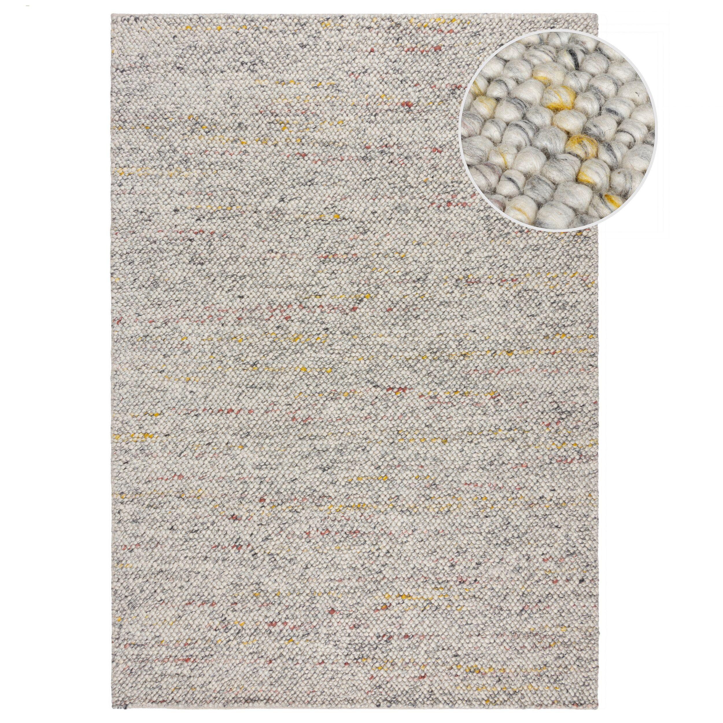 TEPPICH aus Wolle handgewebt MEDWAY in Weiß, einfarbig, 160 x 230 cm - Weiß, Textil (230/160cm) - KADIMA DESIGN