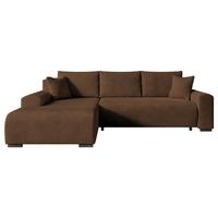 ECKSOFA Nelly mit Bettkasten und Schlaffunktion, Cordstoff in L-Form - Braun, Textil (270/185cm)