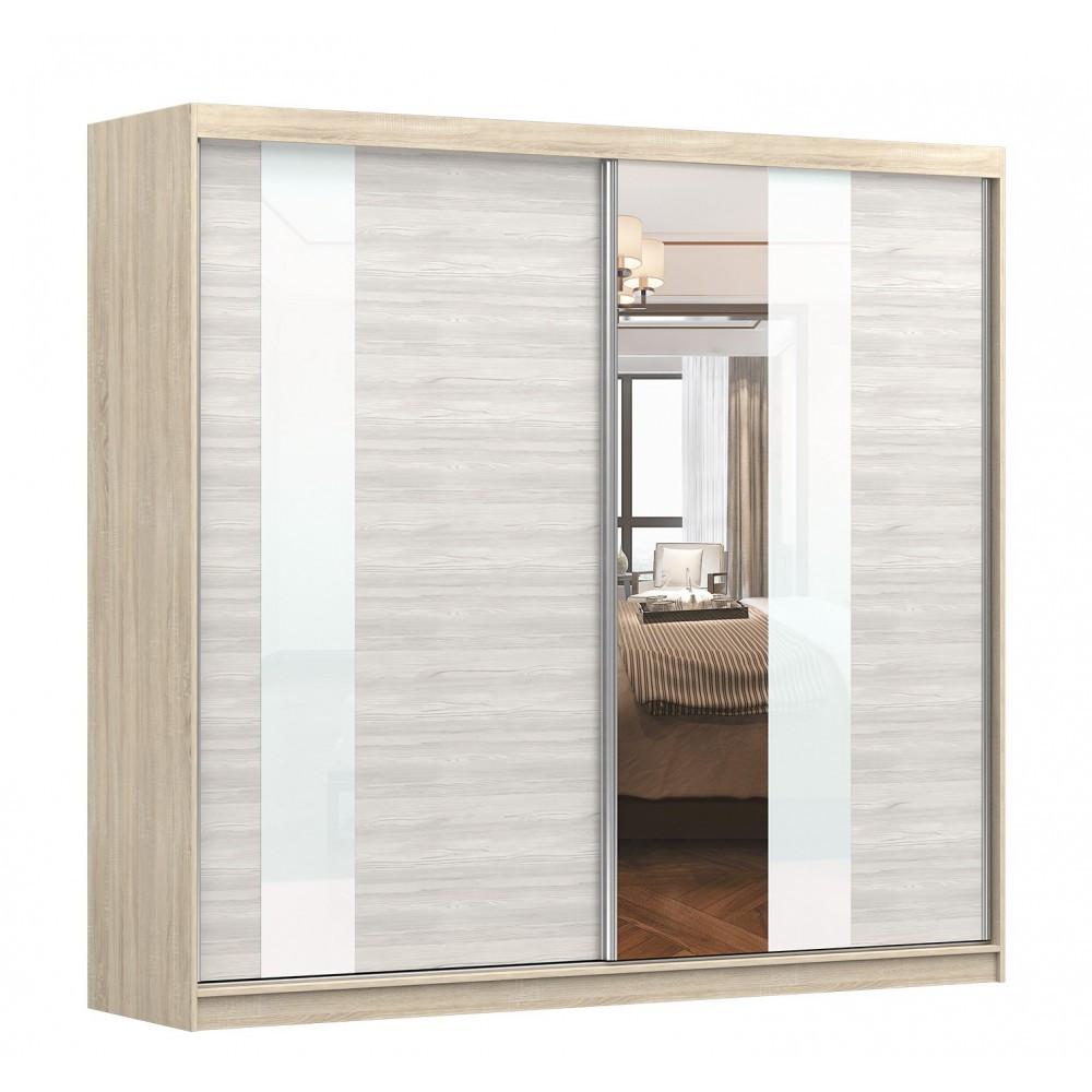 SCHWEBETÜRENSCHRANK Multi 32 Sonoma Eiche/Kathult Weiß 233 cm - Sonoma Eiche, Naturmaterialien (233/218/61cm)