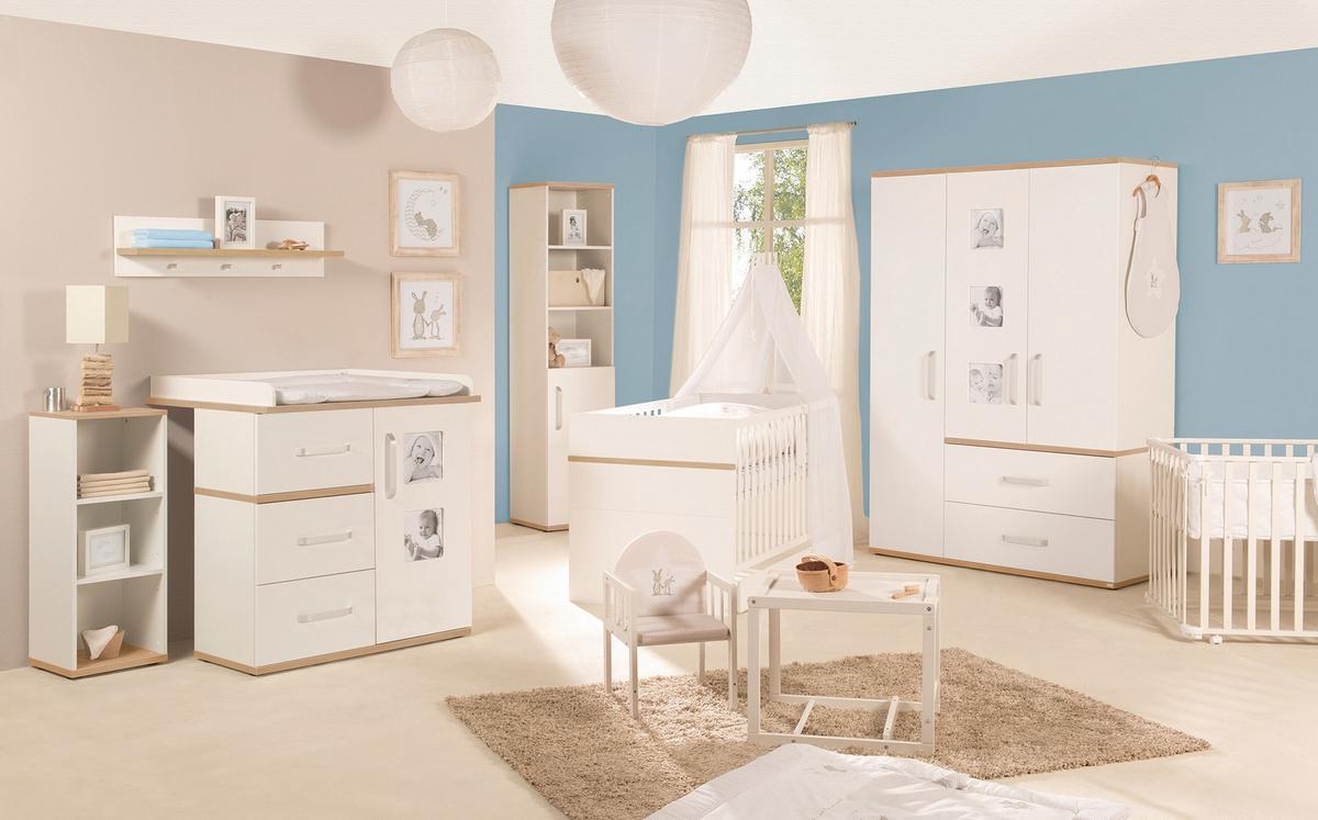 BABYZIMMER-SET Pia mit breiter Wickelkommode 3-teilig - Weiß, Holzwerkstoff (76/81/142.5cm) - Roba