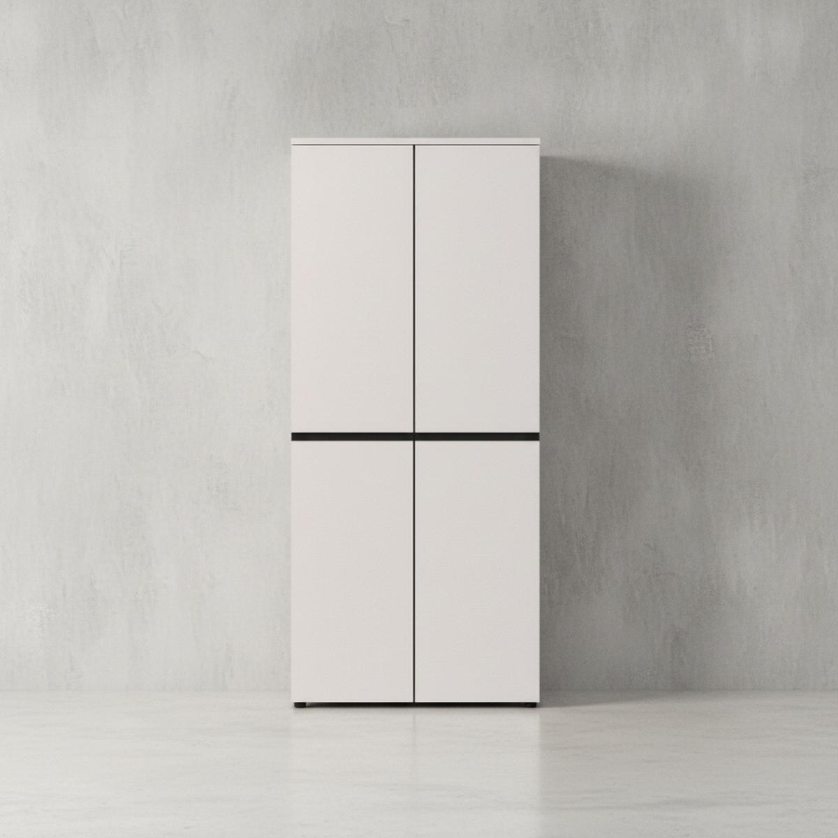 AKTENSCHRANK STUTTGART, 197 cm hoch, 5 Ordnerhöhen, Soft-Close Greige - Beige, Holzwerkstoff (81/197/40cm) - KADIMA DESIGN