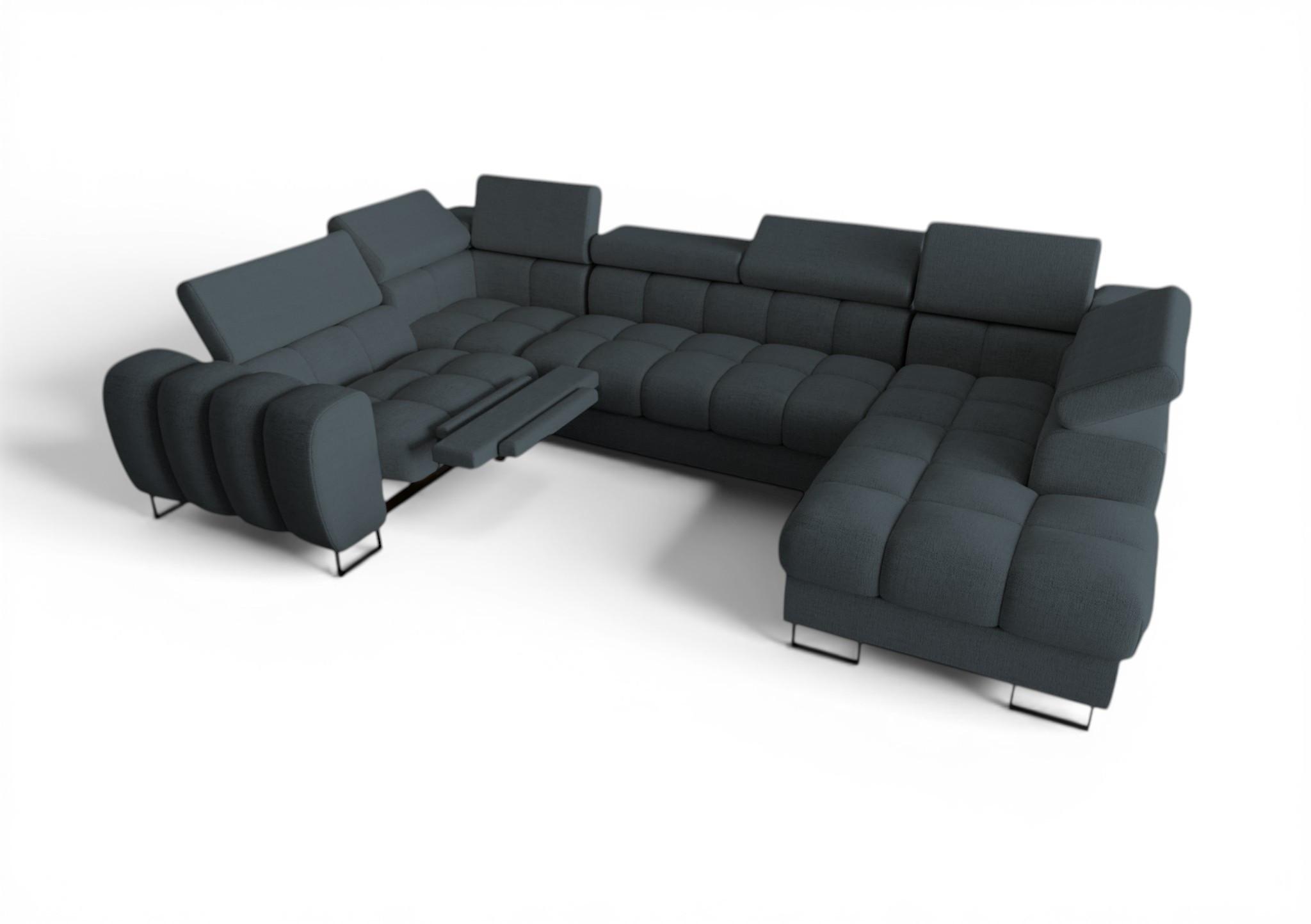 WOHNLANDSCHAFT Bastien Relax - Anthrazit, Holzwerkstoff/Textil (350/95/198cm) - Fun Möbel