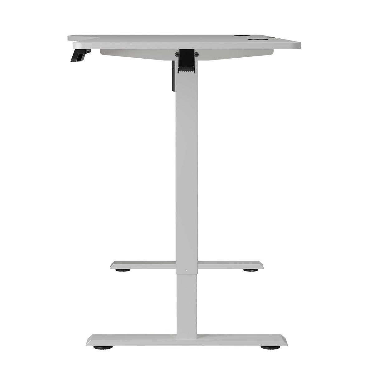 SCHREIBTISCH Office Stand weiß 160x75 cm höhenverstellbar - Weiß, Holz (60/160/117cm) - Juskys