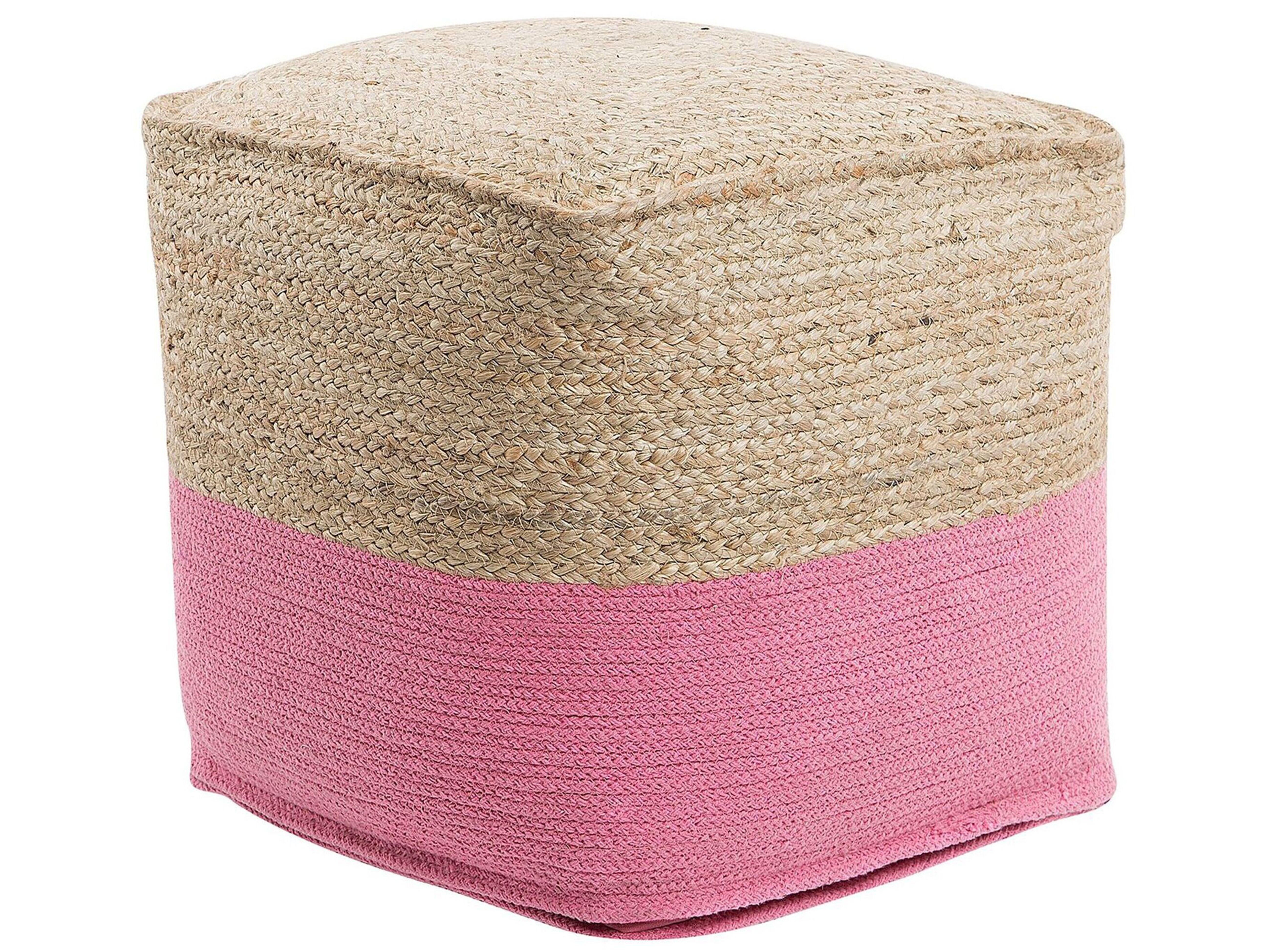 POUF Kirama 44/44/44 cm - Beige, Naturmaterialien (44/44/44cm) - Beliani