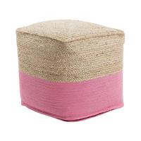 POUF Kirama 44/44/44 cm - Beige, Naturmaterialien (44/44/44cm) - Beliani