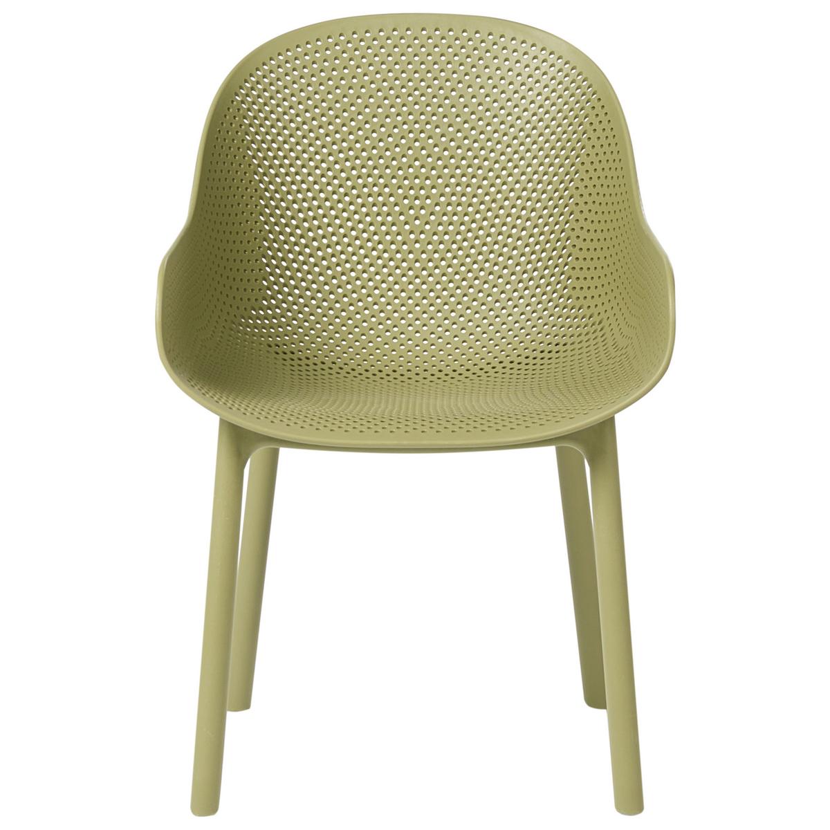 GARTENSTUHL 4er Set Olivgrün Tiggiano - Olivgrün, Kunststoff (58/85/51cm) - Beliani
