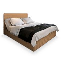 BOXBETT MILARA 180x200 cm mit Matratze und Topper - Braun - Braun, Holz (180/200cm) - MASSENO