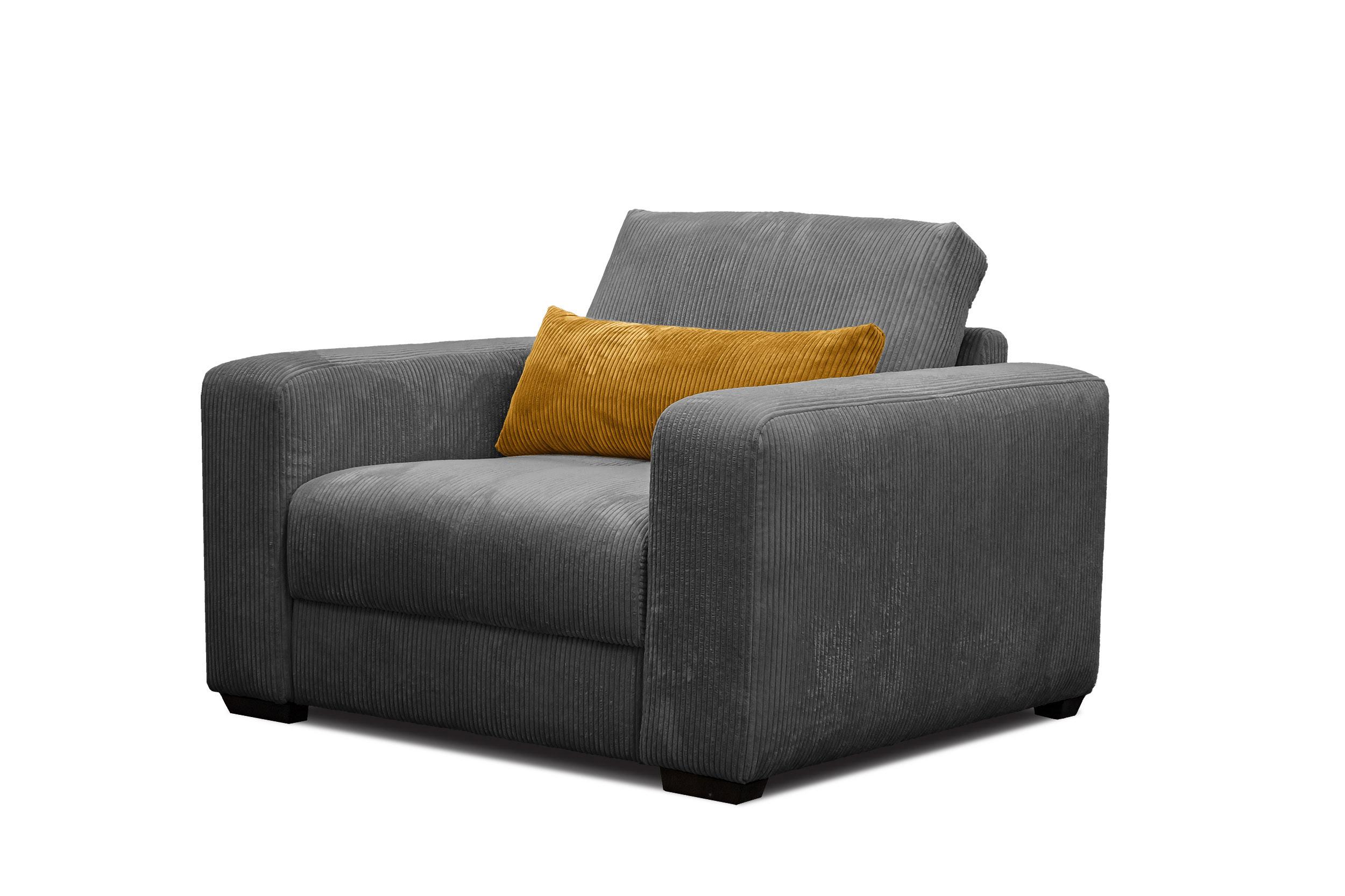 SESSEL OLI in Cordstoff dunkelgrau - Dunkelgrau, Holz/Textil (130/91/108cm) - Wozimo