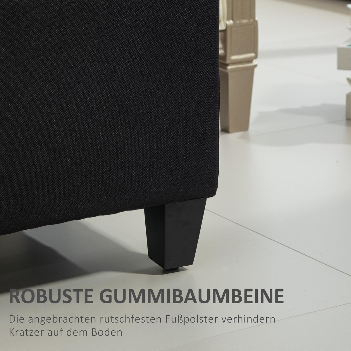 TRUHENBANK Polyester Holz Schwarz - Schwarz, Holz/Kunststoff (40/44/100cm) - HOMCOM