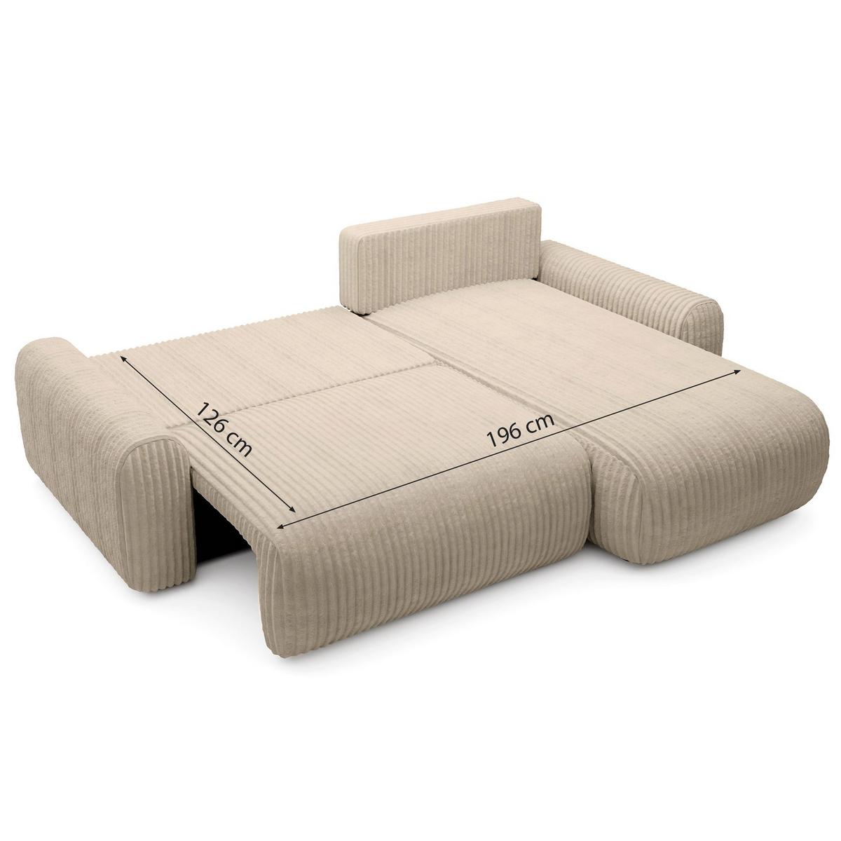 ECKSOFA Lelu Beige beidseitig - Beige/Schwarz, Kunststoff/Textil (245/165cm) - Selsey
