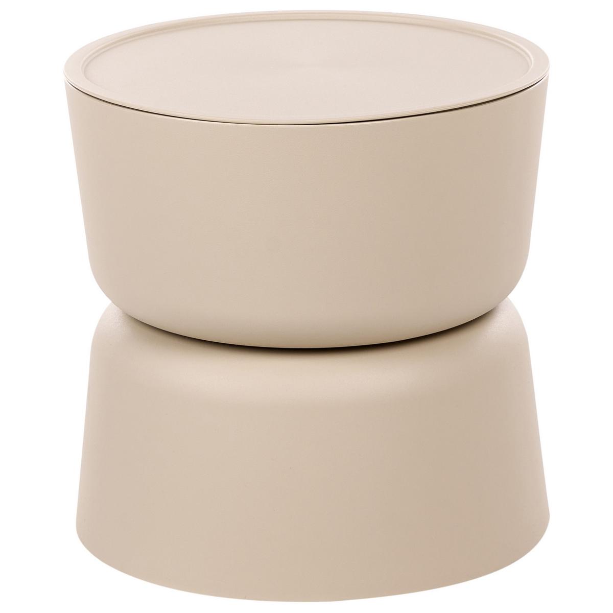BEISTELLTISCH 2er-Set 32/40 cm Braun Beige - Beige/Braun, Kunststoff (32/32/46cm) - Beliani
