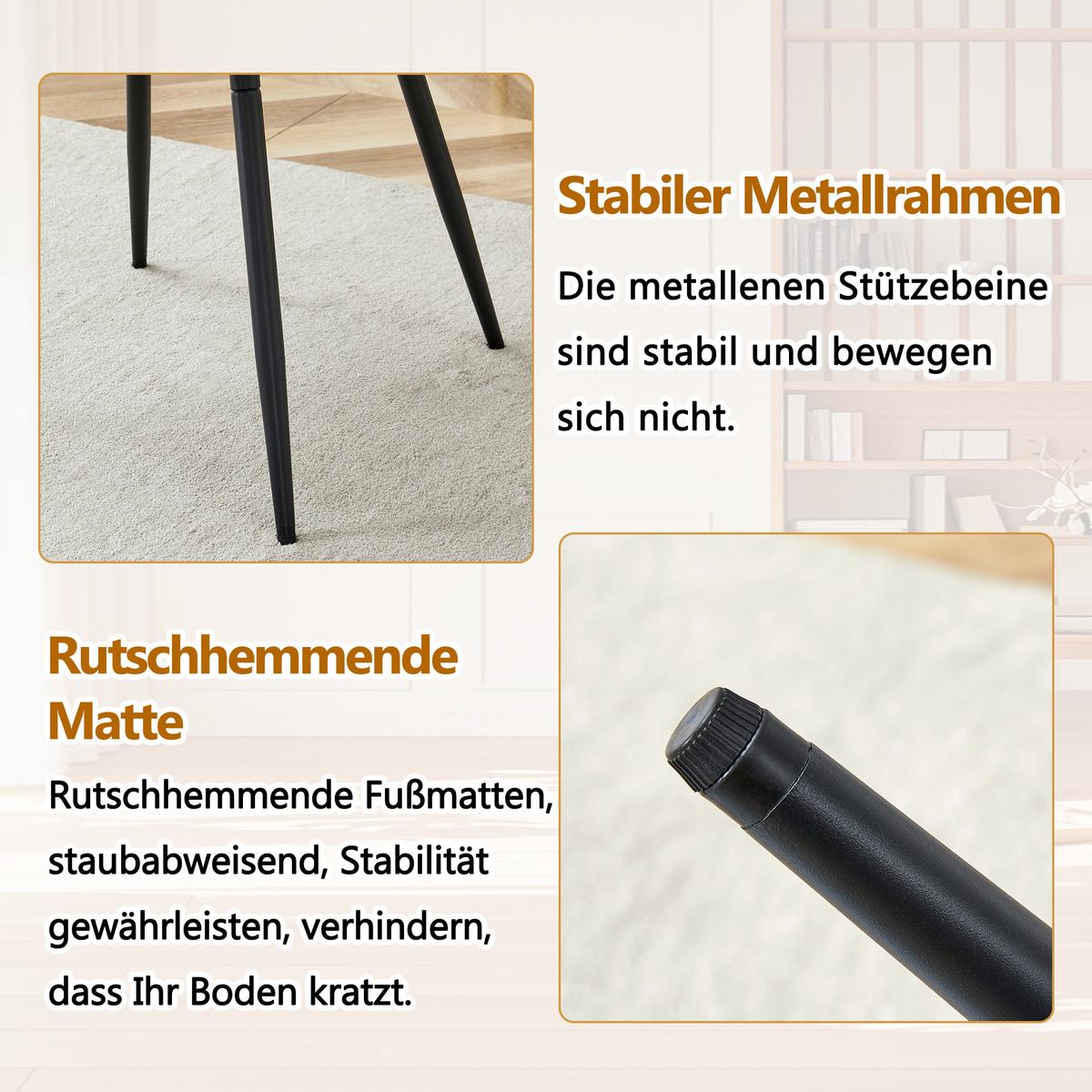 ESSTISCHSET rund 100cm 4 stühle holzoptik - Eichefarben, Textil (100/76/100cm) - Urban Meuble