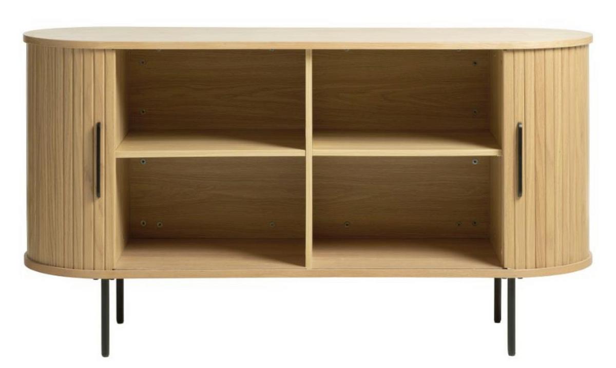 SIDEBOARD Gativel Eichefarben - Eichefarben/Schwarz, Holzwerkstoff/Kunststoff (140/76/45cm) - Selsey