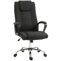 BÜROSTUHL Computerstuhl mit Wippenfunktion höhenverstellbar drehbar Leinen-Touch - Schwarz, Kunststoff (62/119/76cm) - Vinsetto
