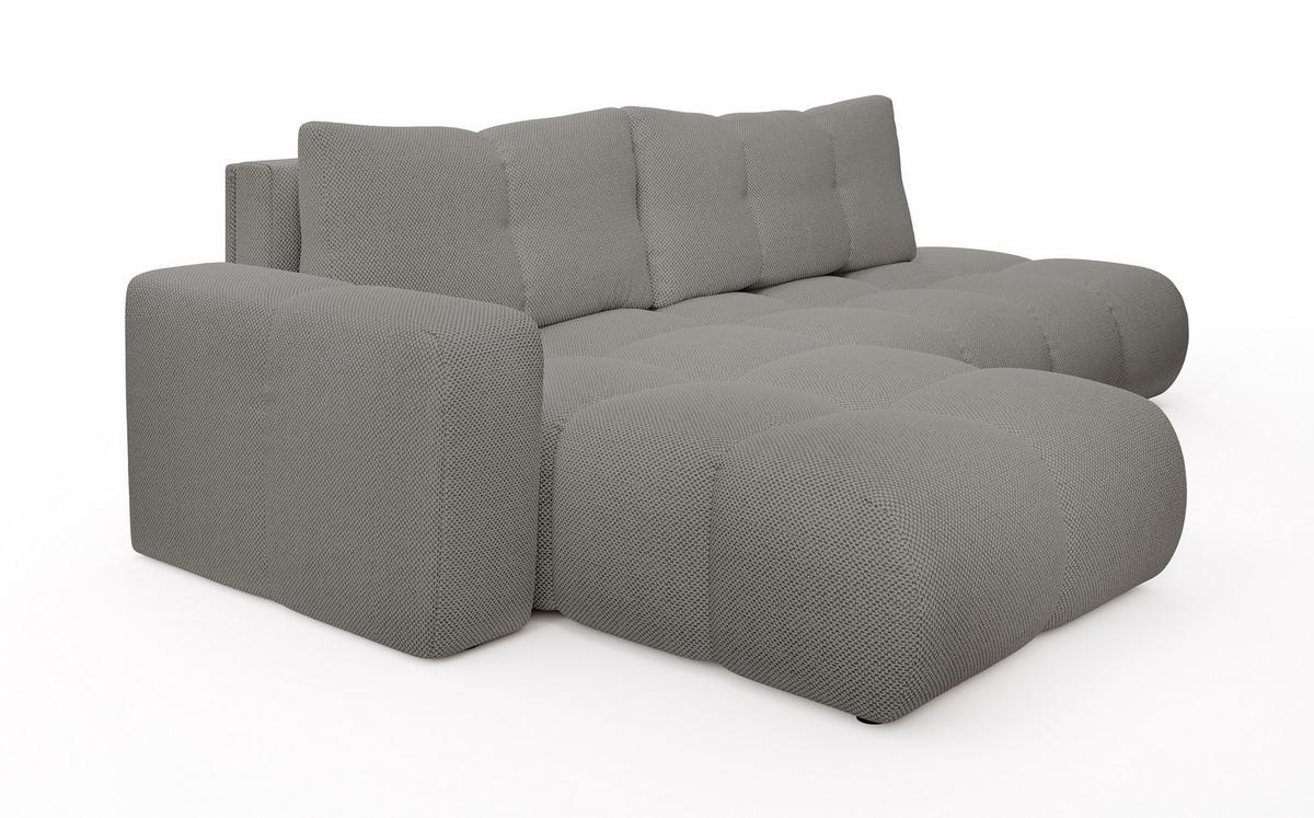 ECKSOFA L Form Hosio Grau 286/177/88 cm Links mit Schlaffunktion - Schwarz/Grau, Kunststoff/Textil (177/286cm) - AX Living