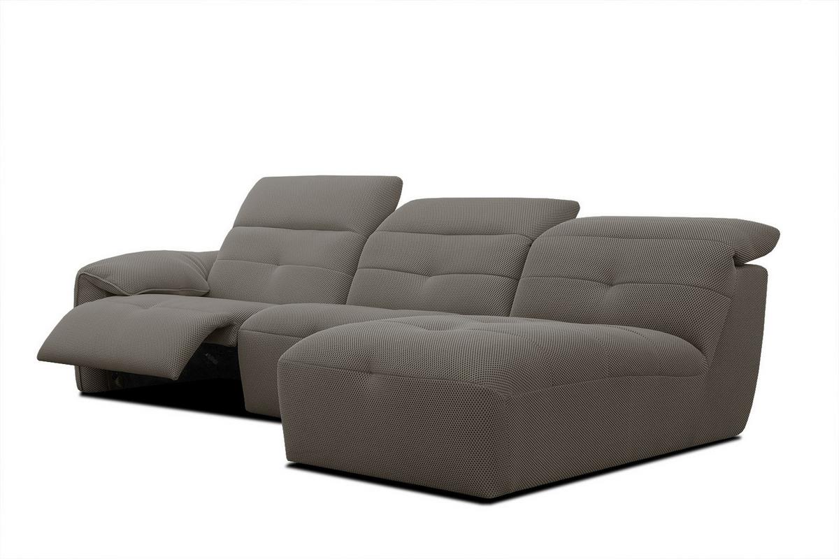 ECKSOFA TRENTO 4-Sitzer mit 1 Relaxfunktion, braun - Schwarz/Braun, Holzwerkstoff/Kunststoff (262/165cm) - Wozimo