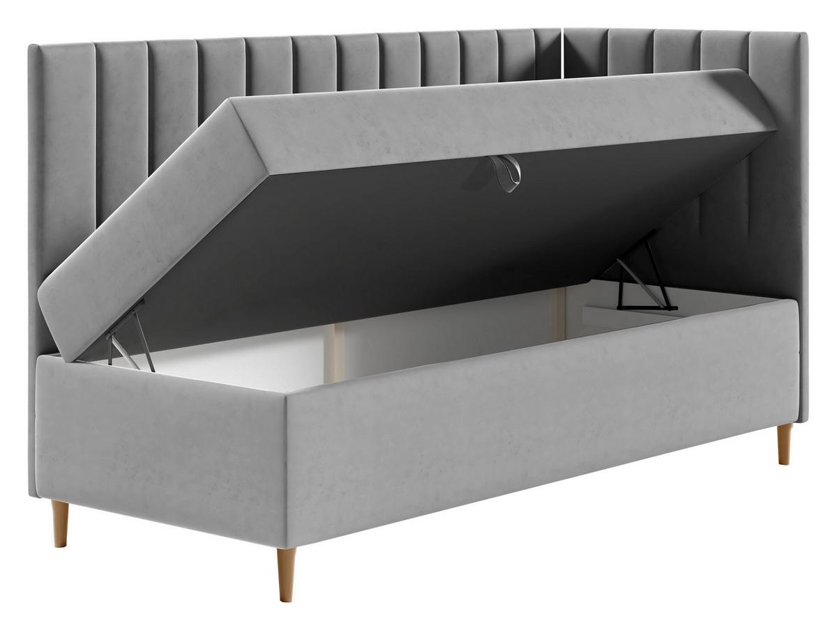 BOXBETT Maja Junior 3, Seite zum Öffnen des Bettkastens: Rechts - H3 - Türkis/Weiß, Holz (80/200cm) - MIRJAN24