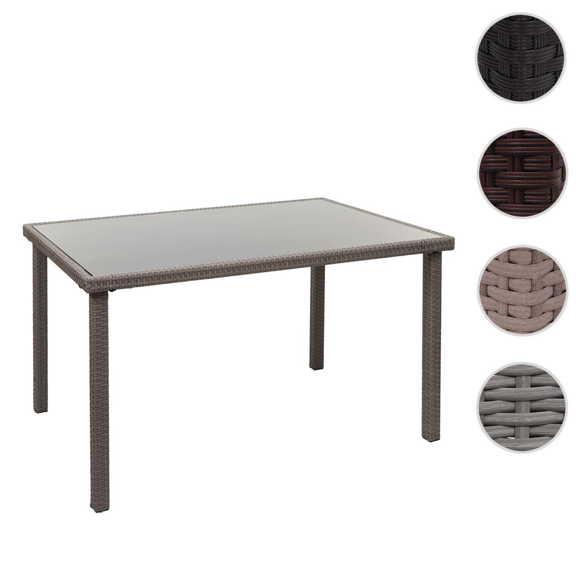 POLY-RATTAN TISCH rechteck Grau - Hellgrau, Kunststoff (75/120/71cm) - MCW
