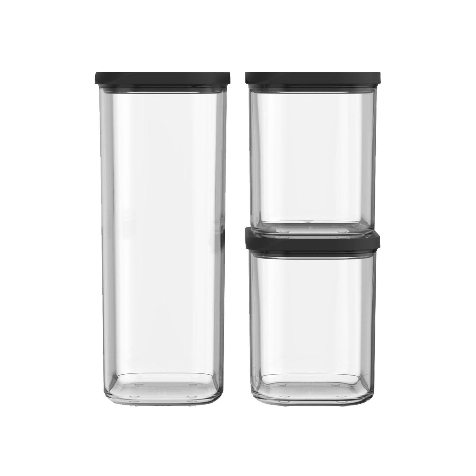 VORRATSDOSEN Modula schwarz 3-tlg. - Schwarz, Kunststoff (14.8/22.8/18.5cm) - Mepal