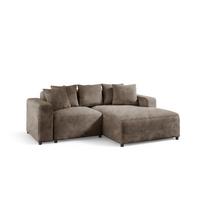 ECKSOFA Megan Xs In Stoff Poso - Mokka, Holzwerkstoff/Textil (240/165cm) - Fun Möbel
