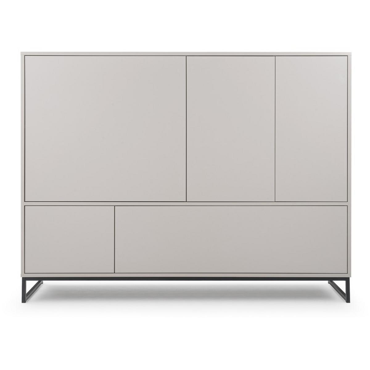 KOMMODE Giana mit 5 Türen, 160 cm, Beige Sand - Sandfarben/Beige, Holzwerkstoff (160/120/45cm) - Beautysofa