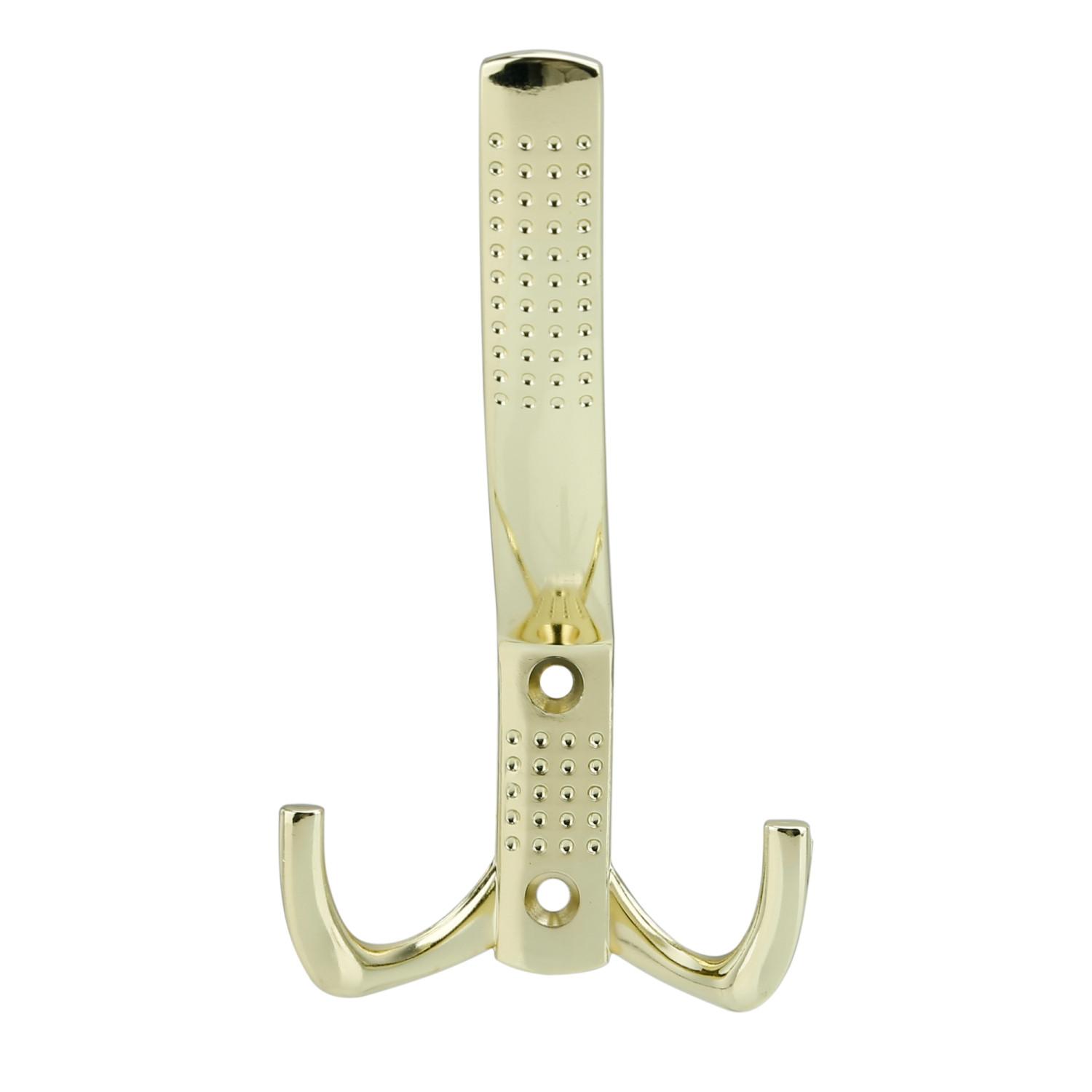 DOPPEL GARDEROBENHAKEN 7.58 / 1.69 / 14.28 cm - Goldfarben, Metall (1.69/14/7.58cm) - Intirilife