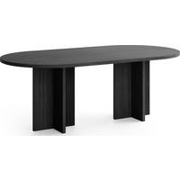 ESSTISCH Aster oval, 204/90/75 cm - Eschefarben/Schwarz, Holzwerkstoff (90/204/75cm) - WFL GROUP