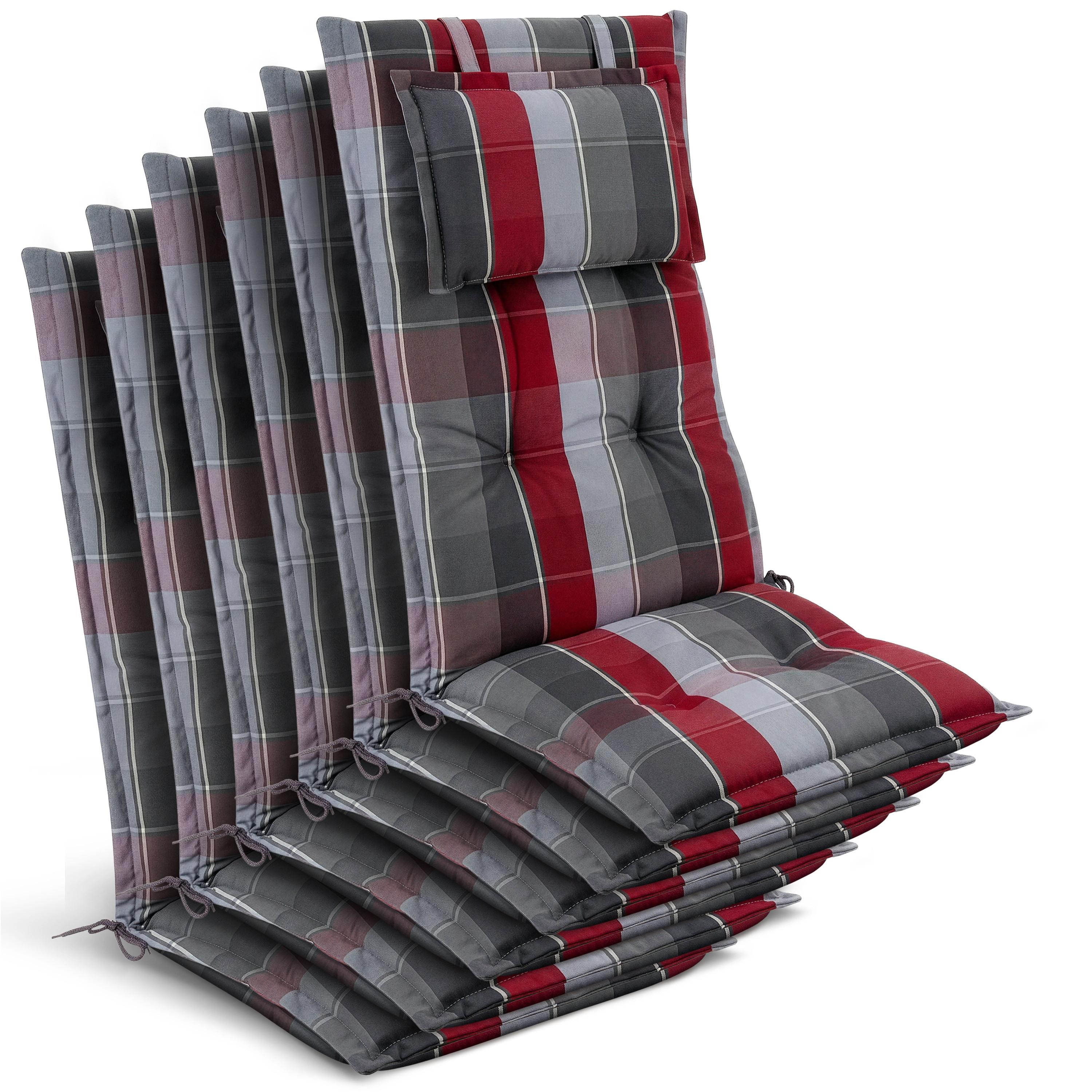 HOCHLEHNER Highlux HL 120x52x7cm Grau-Rot-Hellblau-Kariert (6tlg) - Hellblau, Textil (52/120cm) - Beautissu 